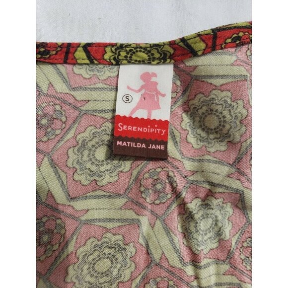 MATILDA JANE Cheerio Wrap Small Wrap Dress Green Red Retro Party Career … - Picture 4 of 10